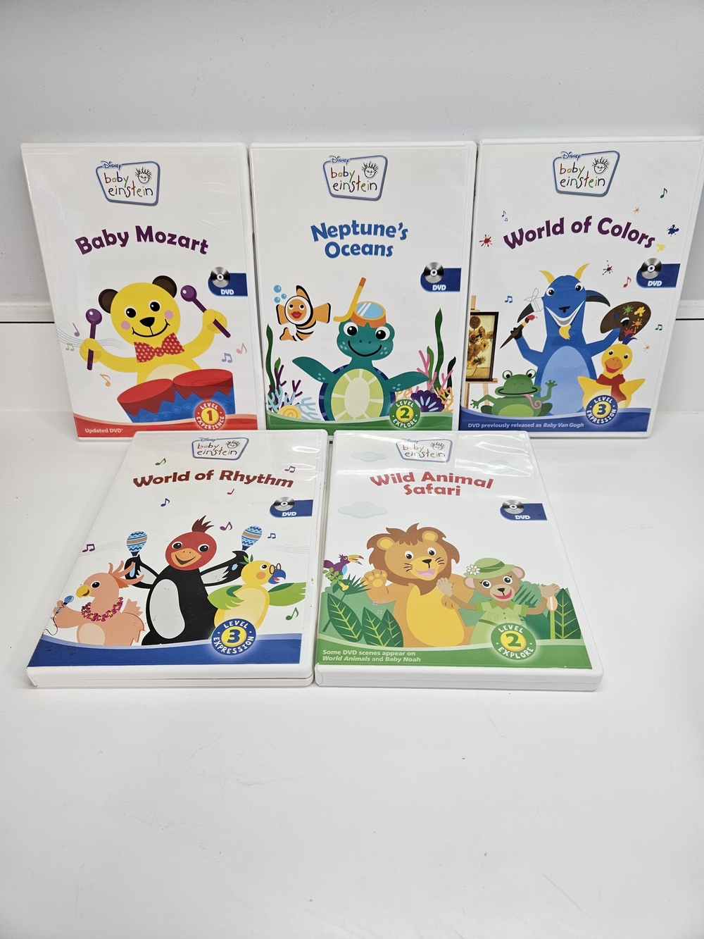 Disney Baby Einstein DVD Collection Set Baby Mozart Rhythm Colors Oceans Safari